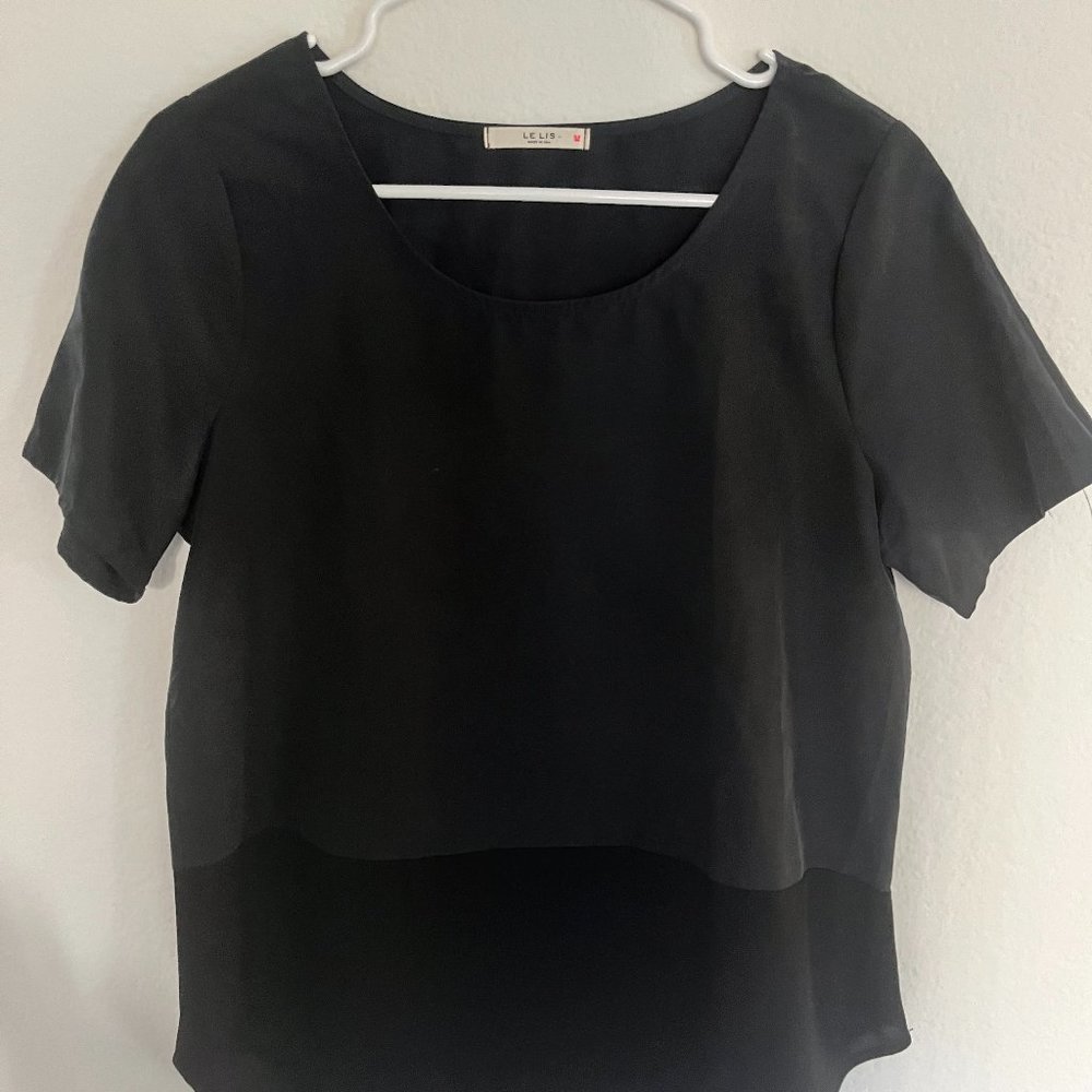 Monohrie Mixed Material Top - Le Lis